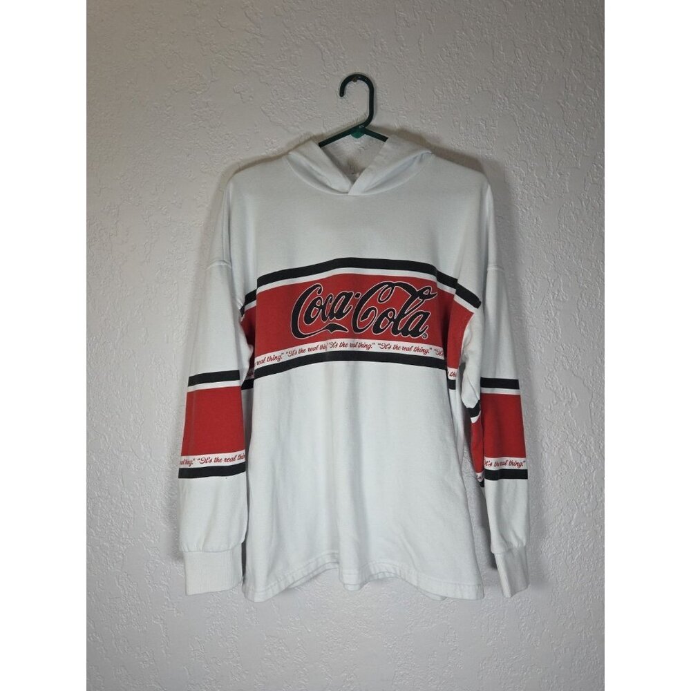 Pacsun Las Angeles COCA COLA white hooded pullover sweatshirt Size XS